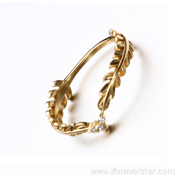 925 gold color women CZ lady ring